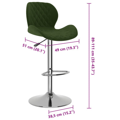 Bancos de bar 2 pcs veludo verde-escuro