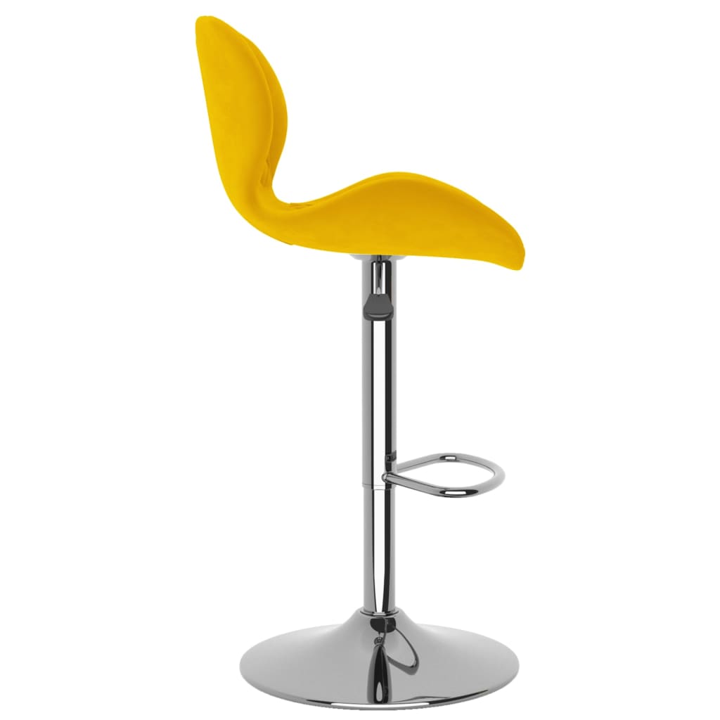 Bancos de bar 2 pcs veludo amarelo mostarda