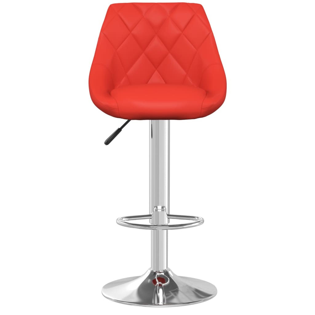 Bancos de bar 2 pcs couro artificial vermelho