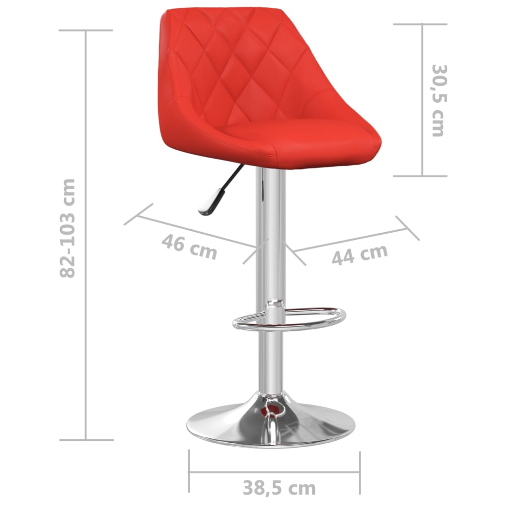 Bancos de bar 2 pcs couro artificial vermelho