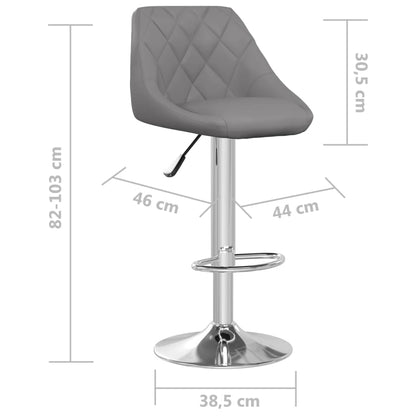 Bancos de bar 2 pcs couro artificial cinzento