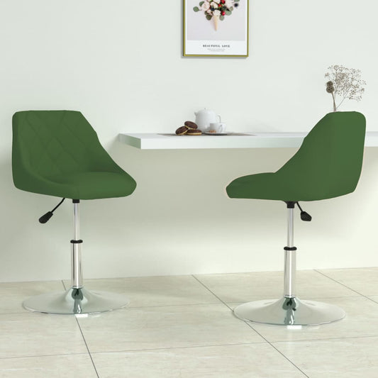 Cadeiras de jantar giratorias 2 pcs veludo verde-escuro