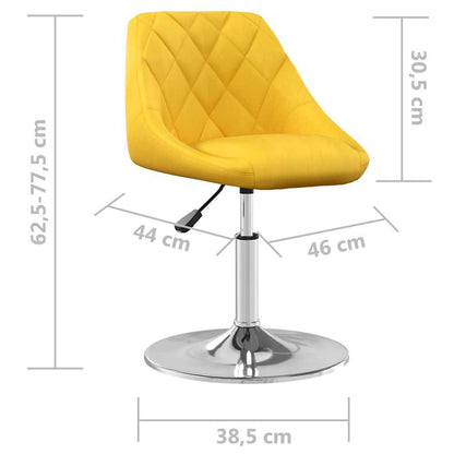 Cadeiras de jantar giratórias 2 pcs veludo amarelo mostarda