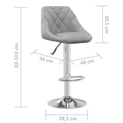 Bancos de bar 2 pcs veludo cinzento-claro