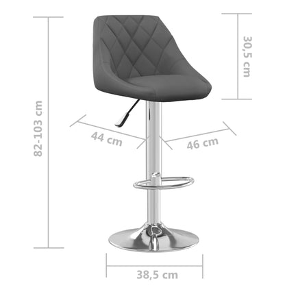 Bancos de bar 2 pcs veludo cinzento-escuro