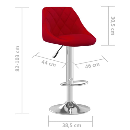 Bancos de bar 2 pcs veludo vermelho tinto