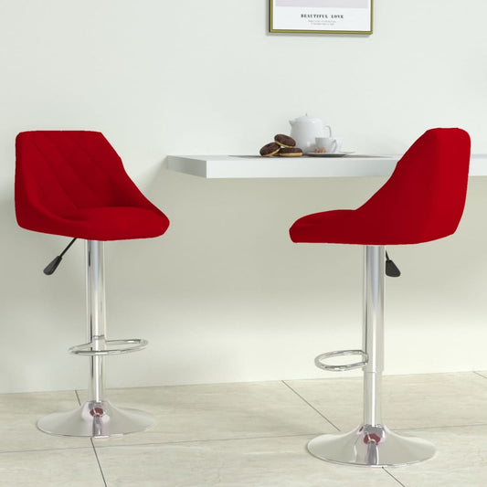 Bancos de bar 2 pcs veludo vermelho tinto