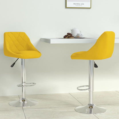 Bancos de bar 2 pcs veludo amarelo mostarda