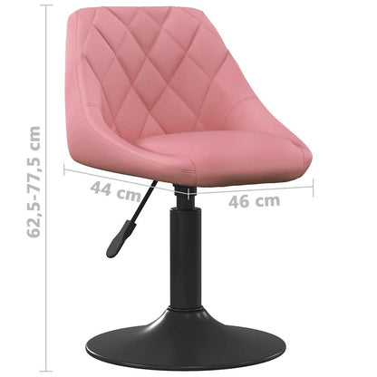 Cadeiras de jantar giratórias 2 pcs veludo rosa