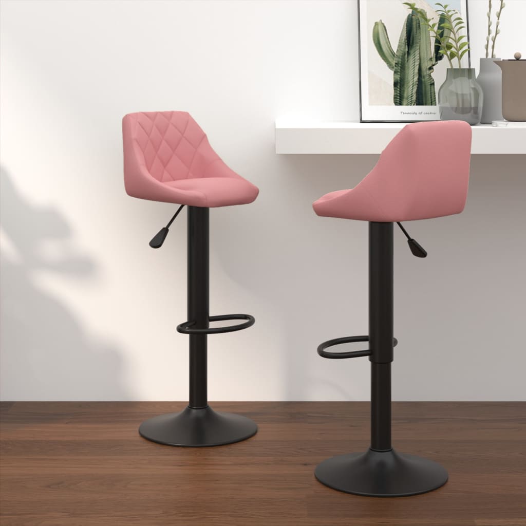 Bancos de bar 2 pcs veludo rosa