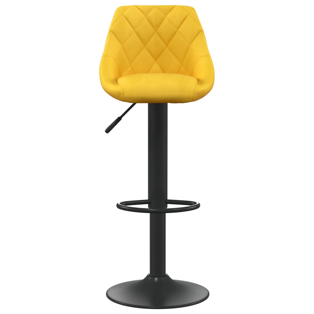 Bancos de bar 2 pcs veludo amarelo mostarda