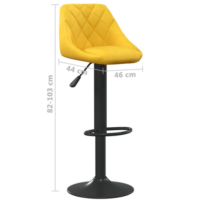 Bancos de bar 2 pcs veludo amarelo mostarda