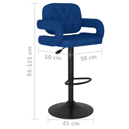 Bancos de bar 2 pcs tecido azul