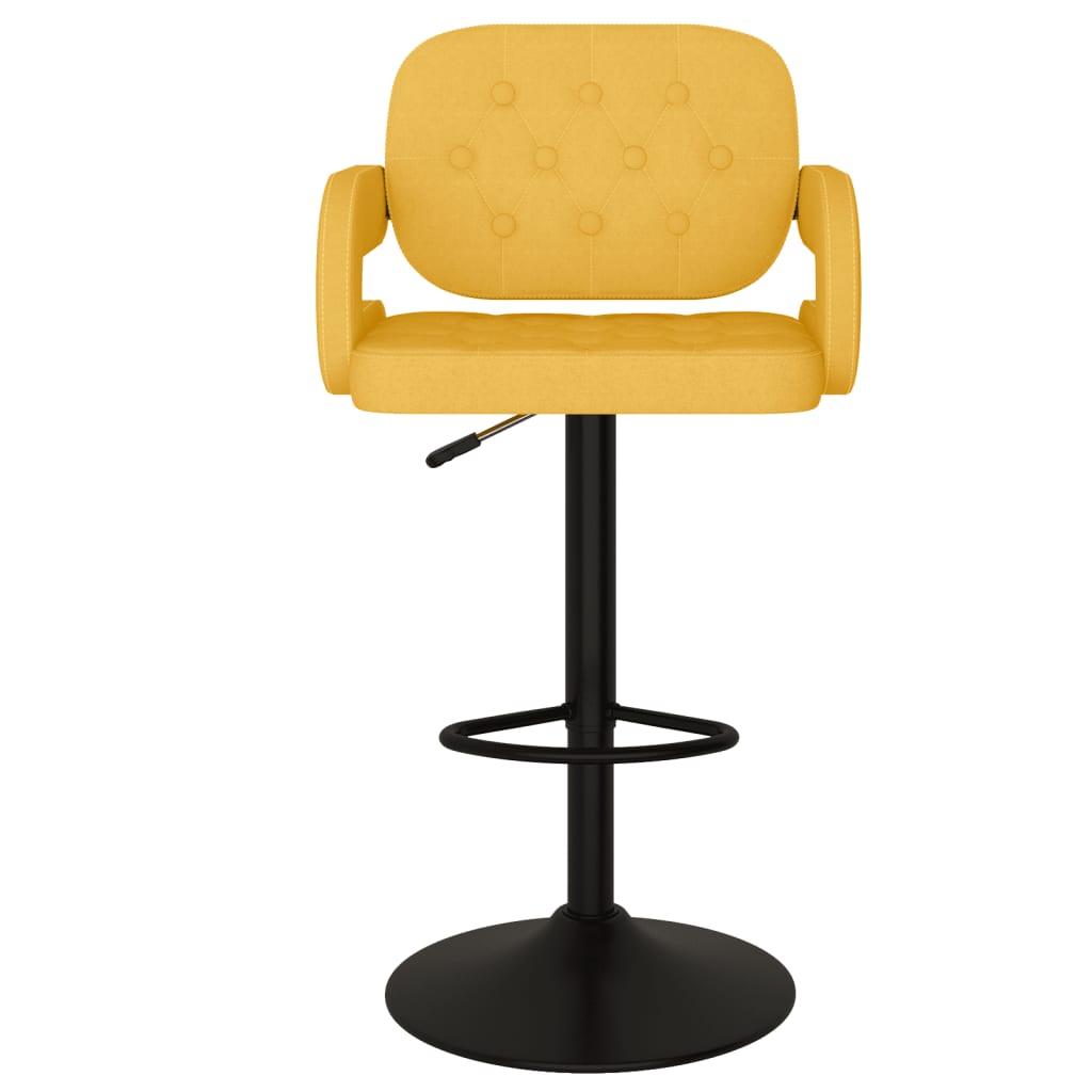 Bancos de bar 2 pcs tecido amarelo mostarda