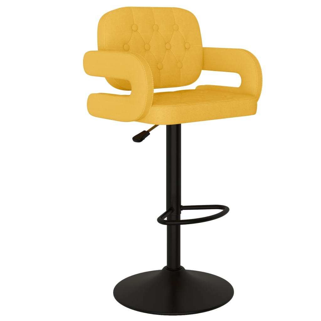 Bancos de bar 2 pcs tecido amarelo mostarda