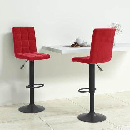 Bancos de bar 2 pcs veludo vermelho tinto