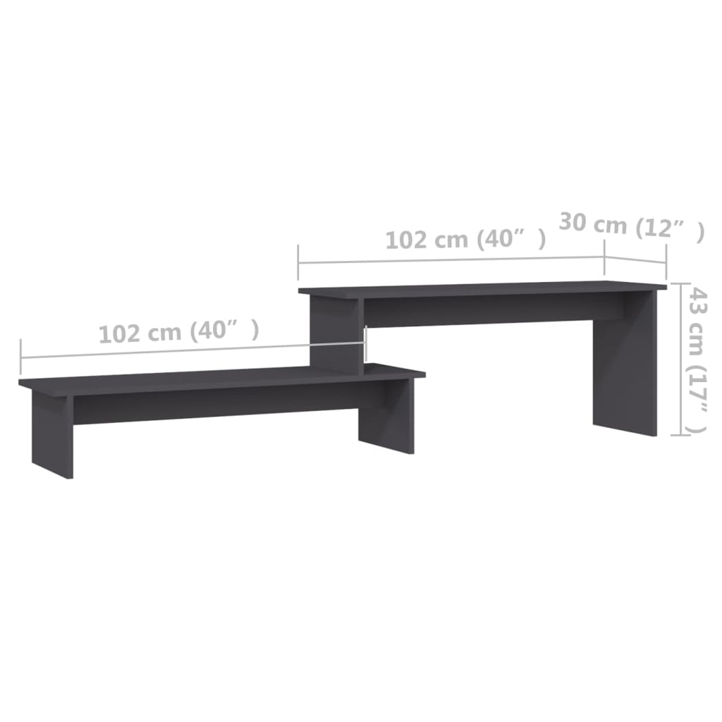 Móvel de TV Lexa - 180x30x43 cm - Cinzento - Design Moderno