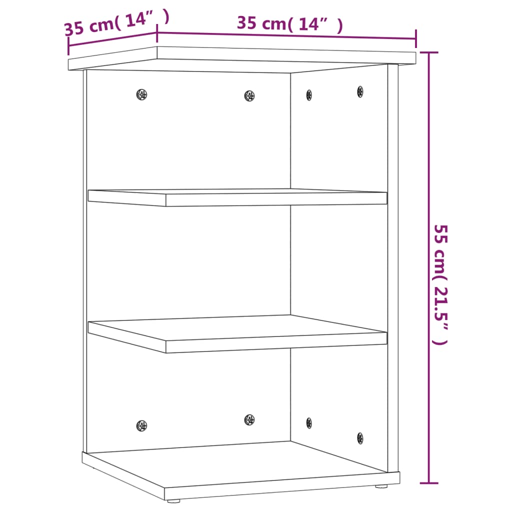 Móvel lateral 35x35x55 cm contraplacado branco