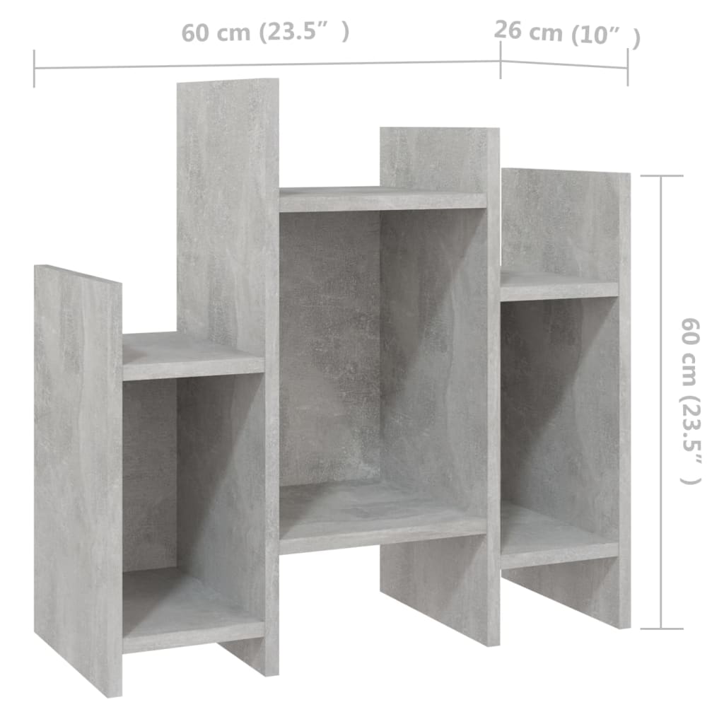 Móvel lateral 60x26x60 cm contraplacado cinzento cimento