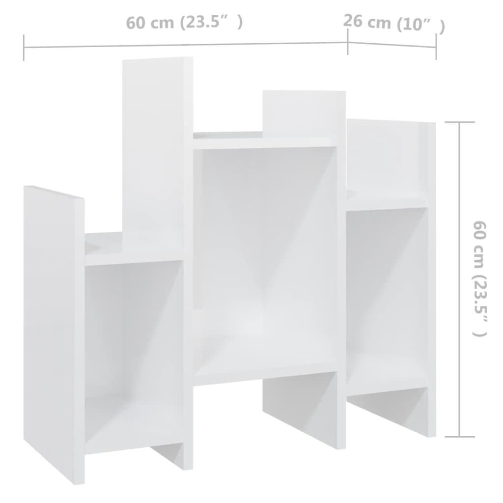 Móvel lateral 60x26x60 cm contraplacado branco brilhante