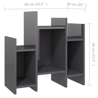 Móvel lateral 60x26x60 cm contraplacado cinzento brilhante