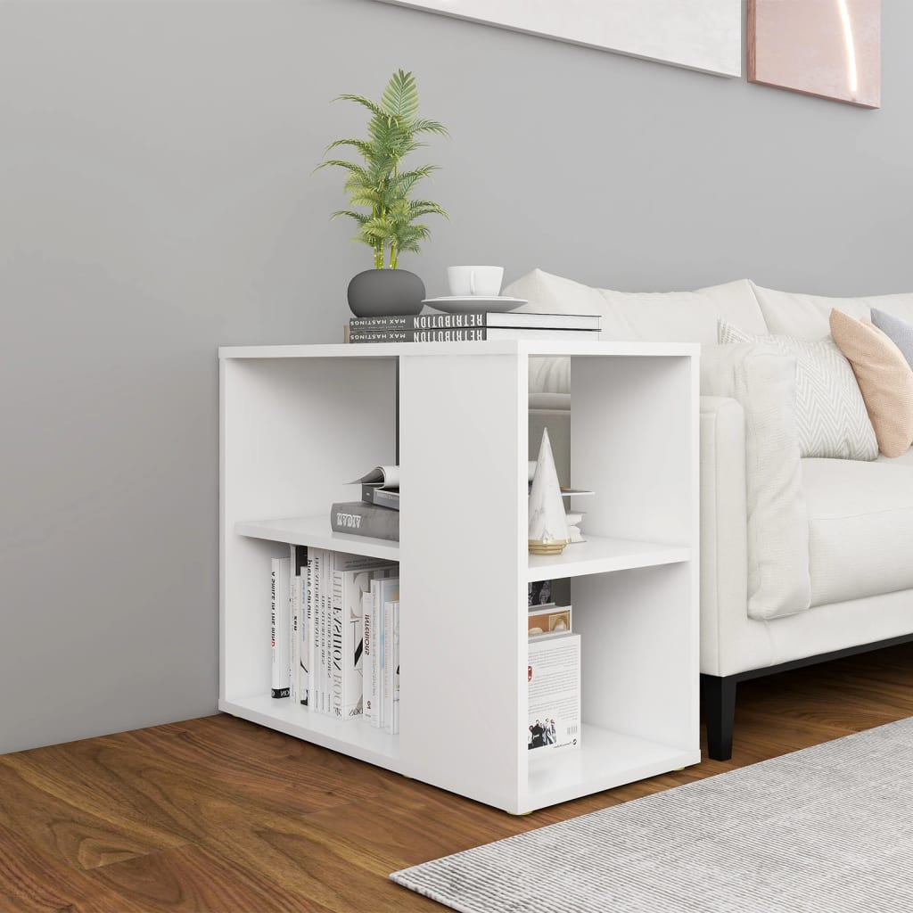 Mesa de Apoio Turvi com 2 Prateleiras de 60 cm - Branco - Design Nórdico