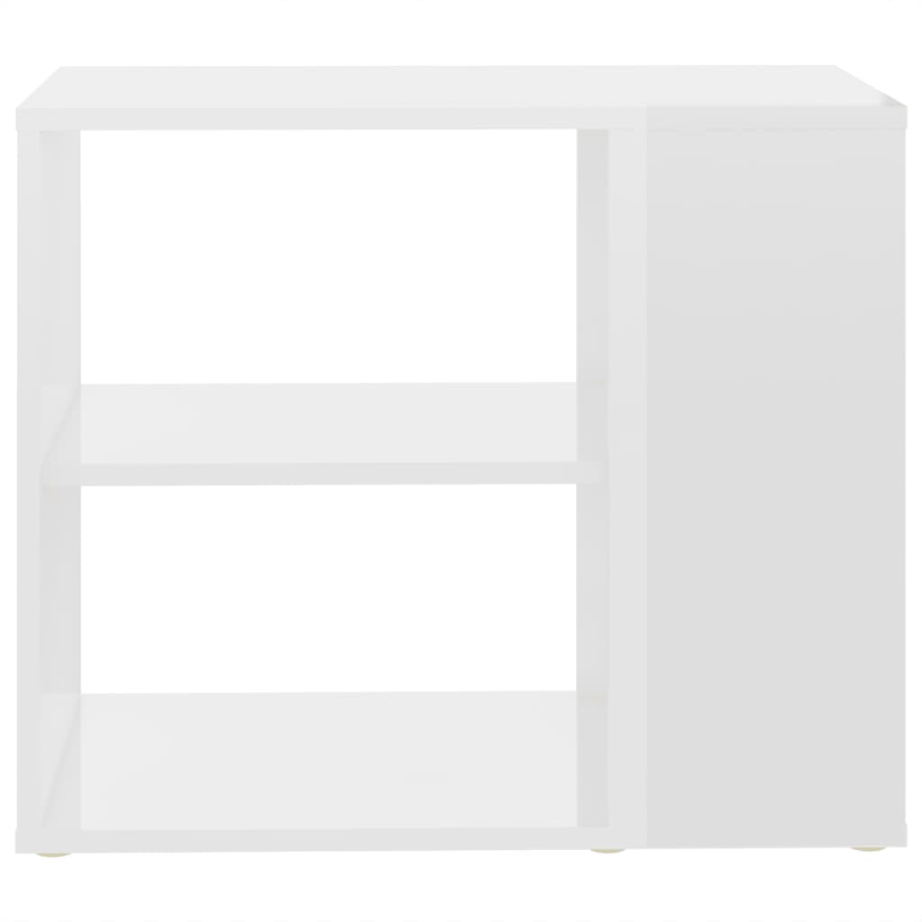 Mesa de Apoio Turvi com 2 Prateleiras de 60 cm - Branco Brilhante - Design Nórdico