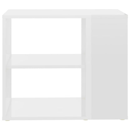 Mesa de Apoio Turvi com 2 Prateleiras de 60 cm - Branco Brilhante - Design Nórdico