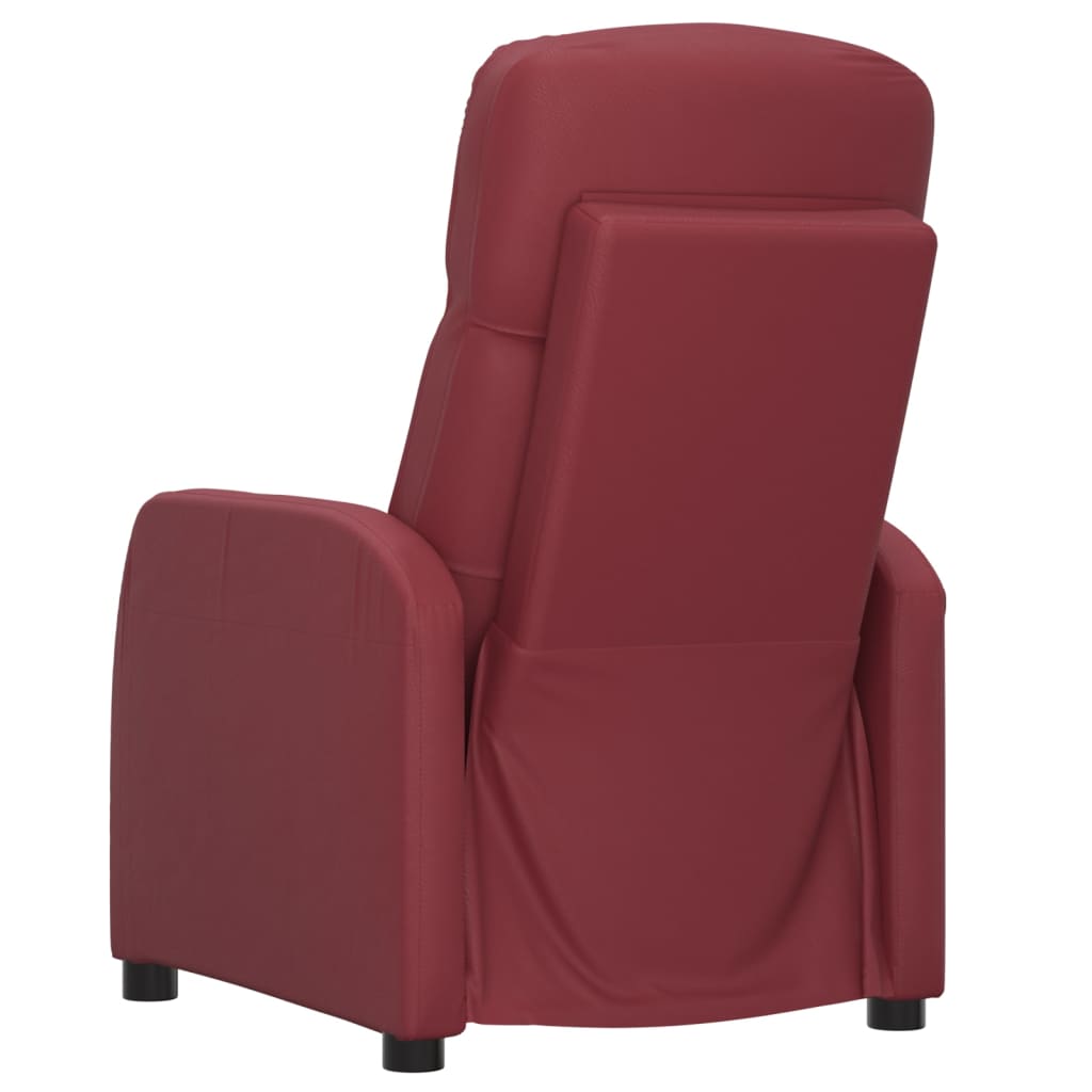 Poltrona de massagens elétrica couro artificial vermelho tinto