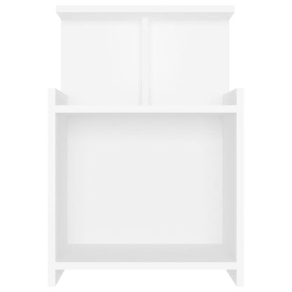 Mesas de cabeceira 2 pcs 40x35x60 cm contraplacado branco