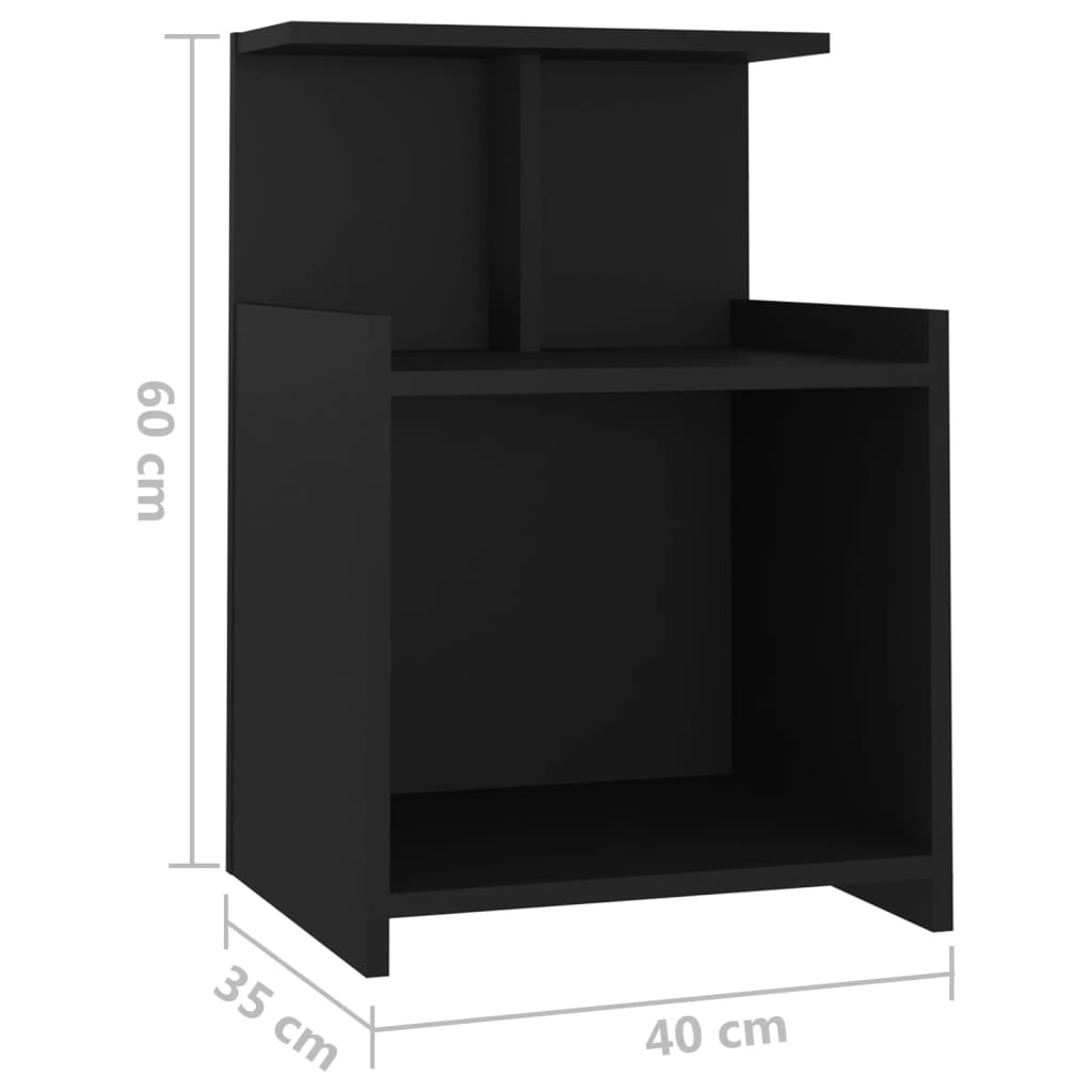 Mesa de cabeceira 40x35x60 cm contraplacado preto