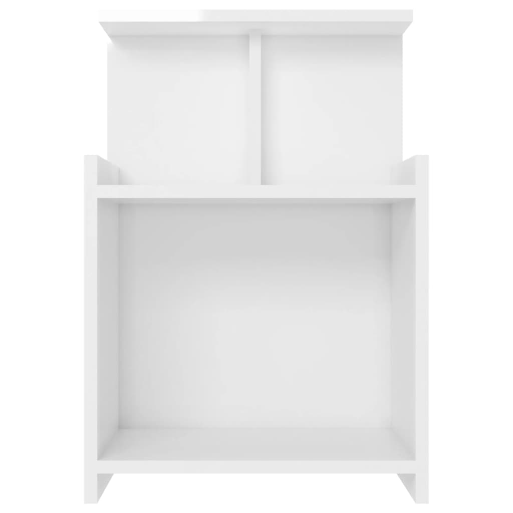 Mesa de cabeceira 40x35x60 cm contraplacado branco brilhante