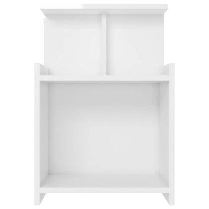 Mesa de cabeceira 40x35x60 cm contraplacado branco brilhante