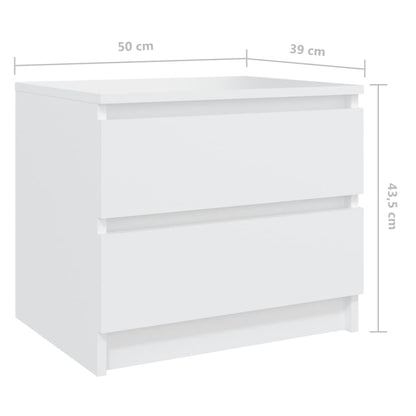 Mesa de cabeceira 50x39x43,5 cm contraplacado branco