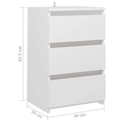 Mesa de cabeceira 40x35x62,5 cm contraplacado branco