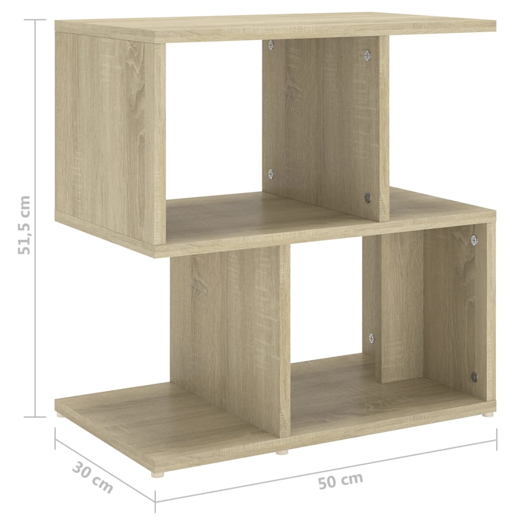 Mesas de cabeceira 2 pcs 50x30x51,5 cm contrap. carvalho sonoma