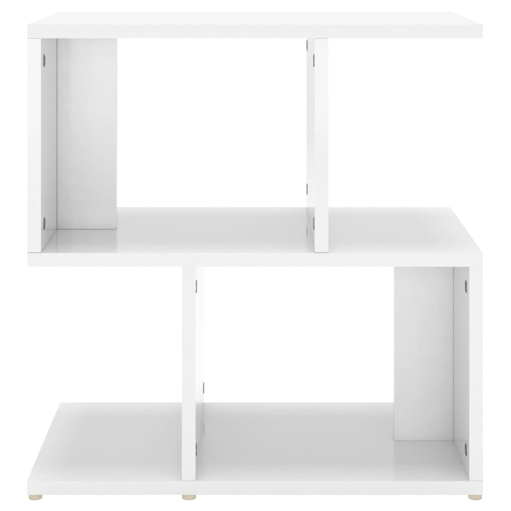 Mesa de cabeceira 50x30x51,5 cm contraplacado branco brilhante