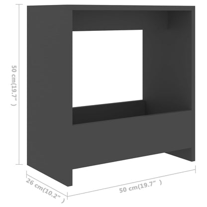 Mesa de apoio 50x26x50 cm contraplacado cinzento