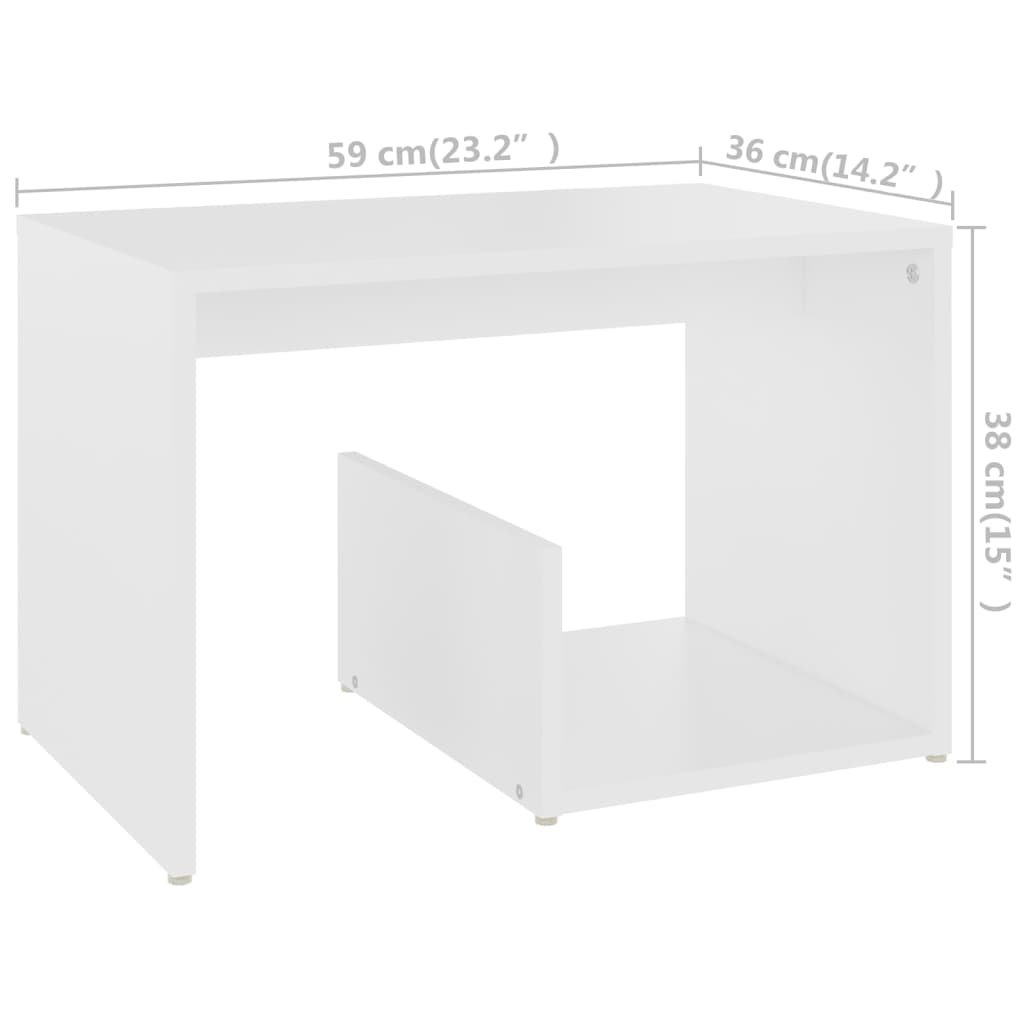 Mesa de apoio 59x36x38 cm contraplacado branco