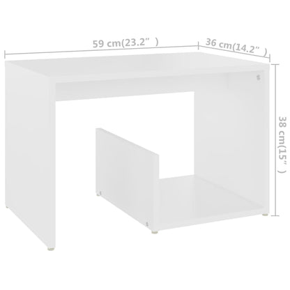 Mesa de apoio 59x36x38 cm contraplacado branco