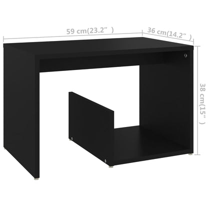 Mesa de apoio 59x36x38 cm contraplacado preto