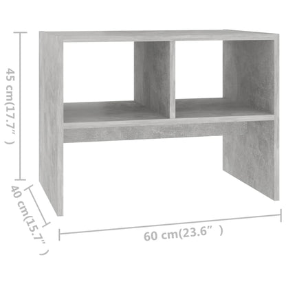 Mesa de apoio 60x40x45 cm contraplacado cinzento cimento