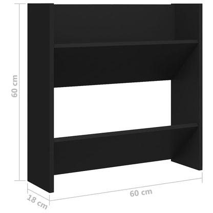 Sapateiras de parede 2 pcs 60x18x60 cm contraplacado preto