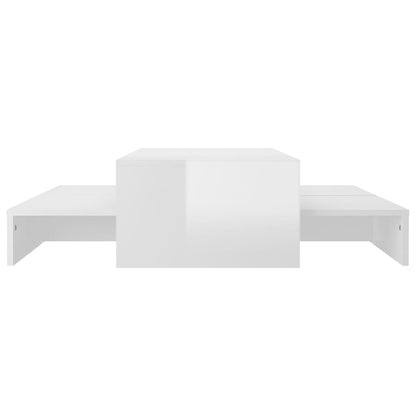 Conjunto de mesas de centro 100x100x26,5 cm branco brilhante