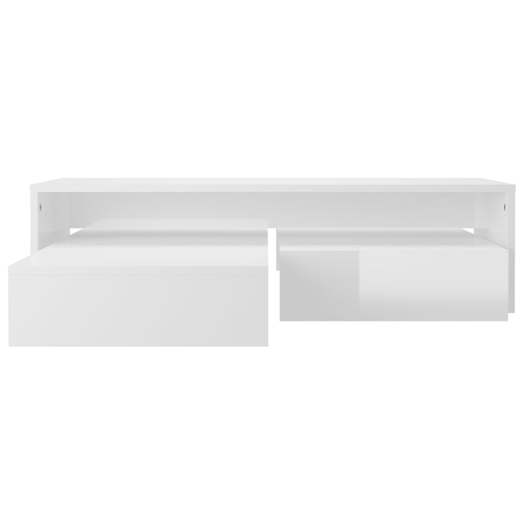 Conjunto de mesas de centro 100x100x26,5 cm branco brilhante