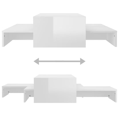 Conjunto de mesas de centro 100x100x26,5 cm branco brilhante