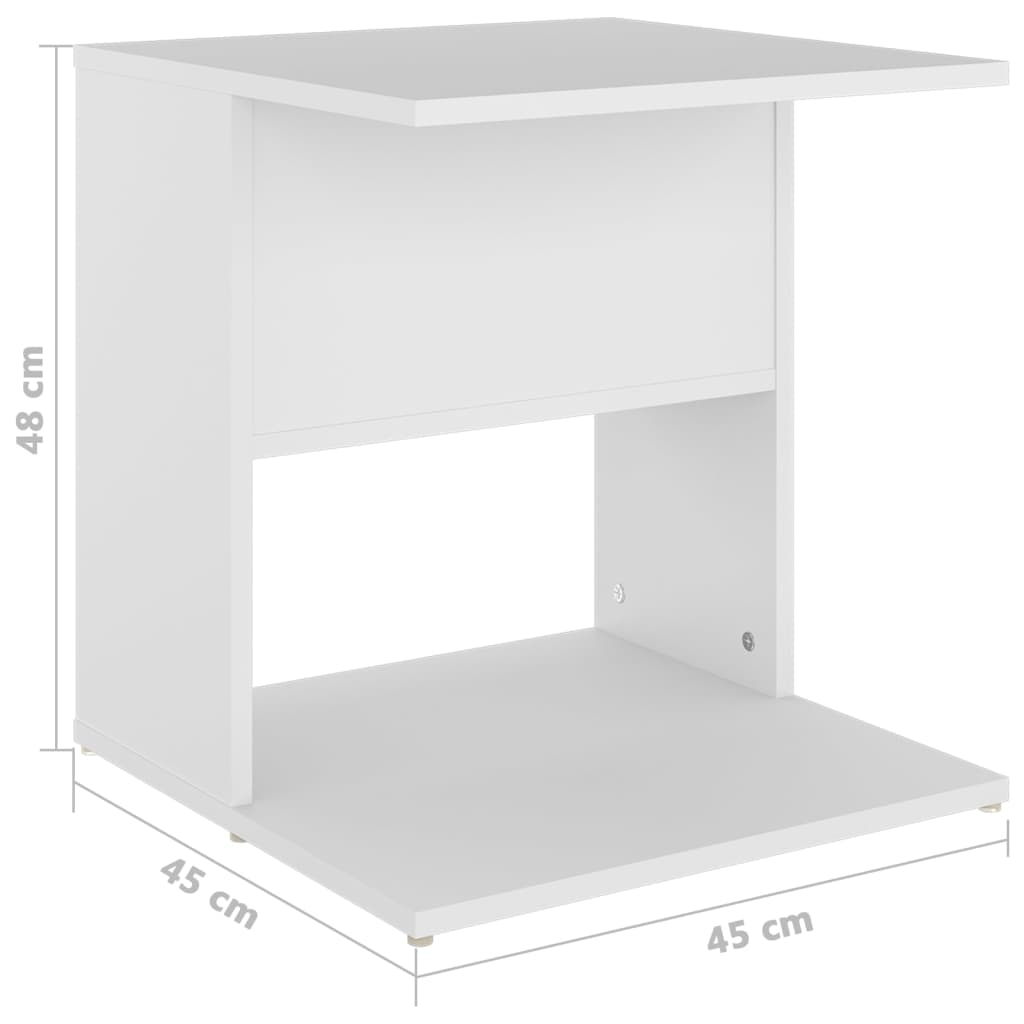 Mesa de apoio 45x45x48 cm contraplacado branco