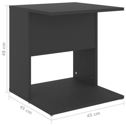 Mesa de apoio 45x45x48 cm contraplacado cinzento