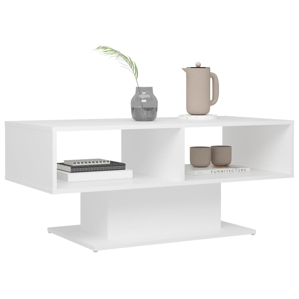 Mesa de centro 103,5x50x44,5 cm contraplacado branco