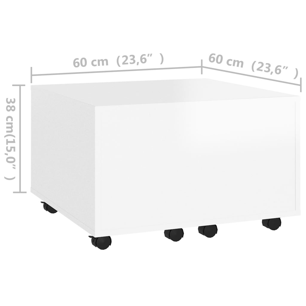 Mesa de centro 60x60x38 cm contraplacado branco